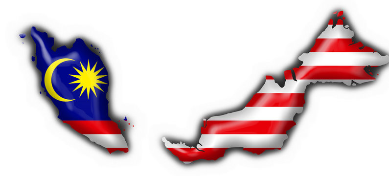 Malaysia Button Flag Map Shape