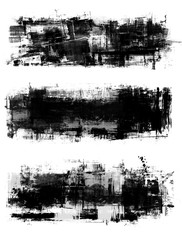 An abstract paint splatter frame in black and white - 15414697