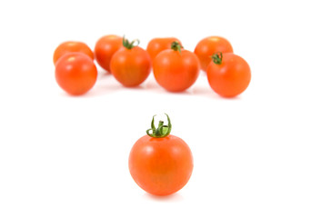Fresh cherry tomatoes on white