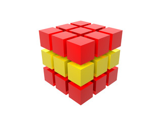 Obraz premium Würfelflagge Spanien