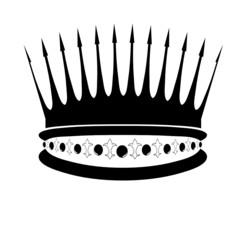 Krone mit Lilien schwarz weiss