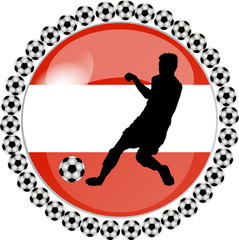 illustration eines fussball buttons österreich