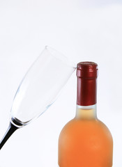 Wine bottle with glass