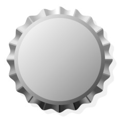 Bottle cap with copy space isolated over white