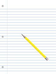 Notebook paper and pencil