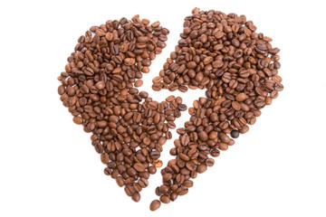 heart made of coffee beans