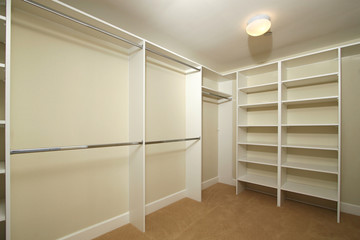 Empty closet for storage/interior design presentation