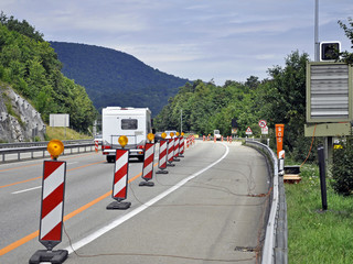 Naklejka premium Ärgernis Autobahnbaustelle
