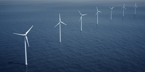 Windturbines on the ocean