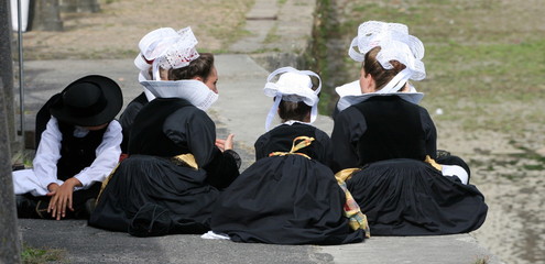 dentelle, coiffe, coiffure, blanche, noire, costume