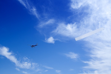 Aeroplane with blank sign