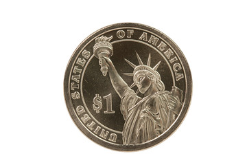 Statue of Liberty reverse of Presidential coin with clipping pat