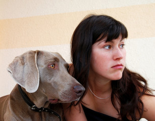 Young girl with  dog
