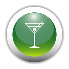 Glossy Cocktail Drink Sign Button