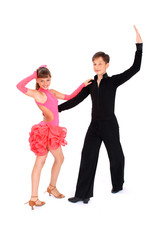 Boy and girl dancing ballroom dance