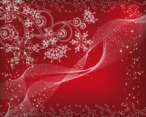 Christmas background with snowflakes branches