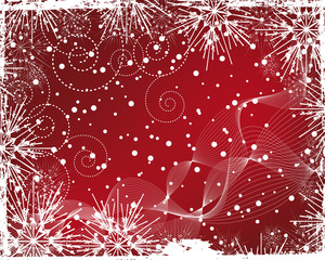 Fototapeta na wymiar Christmas background with frame of snowflakes