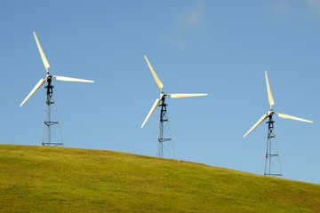 A group of windmills on Altamont Pass, California, USA
