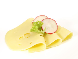 Käsescheiben - Fmmentaler Schnittkäse auf Weiß