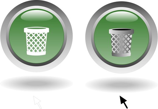 bouton cliquable 2 positions corbeille