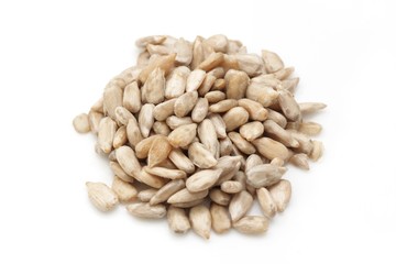 Collection of dried sunflower seeds