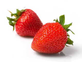 Strawberries isolated over white background
