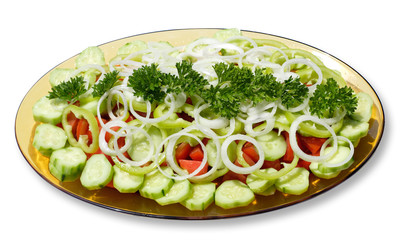 Plate with fresh vegetables salad