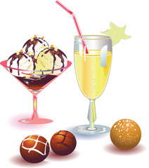 Ice-cream with candies