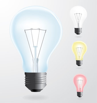 lamp bulb colored vector set