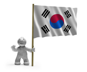 Naklejka premium süd korea flagge lachen