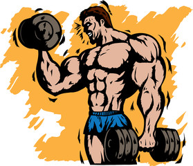 Fototapeta premium Stylized bodybuilder