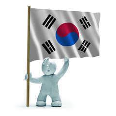Naklejka premium süd korea flagge staunen
