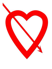 Heart pierced by arrow