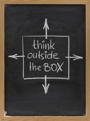 think outside the box phrase on blackboard