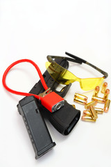 Gun, Cartridges  And Safty Accessories