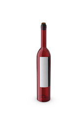 längliche Flasche rot, mit beschreibbarem Etikett