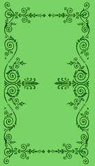 green floral curled frame