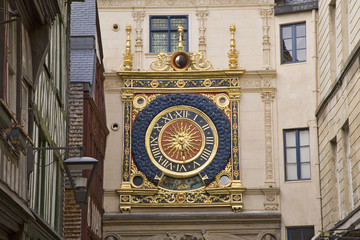 France,Rouen : vieille horloge