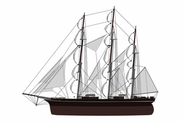 Segelschiff - Seitenansicht