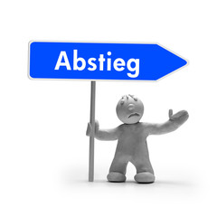 abstieg schild