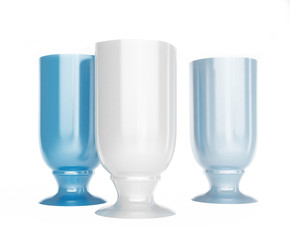 Wineglasses of different colours