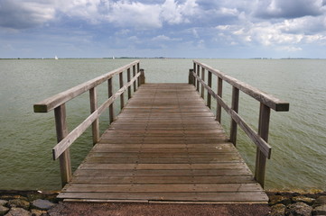 Wooden pier in the Netherlands