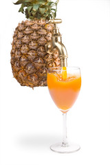 pineapple with spigot and glass
