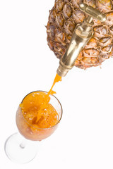pineapple with spigot and glass