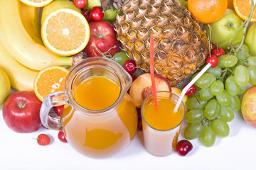 colorful fruits isolated on white background....