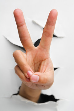 Peace or number two hand sign