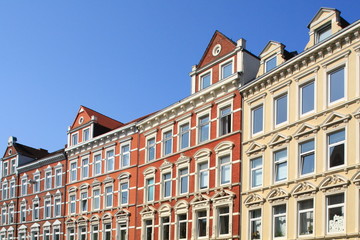 Fototapeta premium Wohnhaus, Hausfassade, Mietswohnungen,Kiel,Deutschland