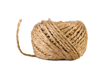 Obraz premium Clew of twine isolated over white background