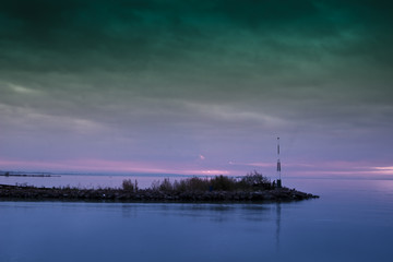 Fototapeta na wymiar sunset over lake balaton