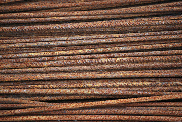 rusty iron rods